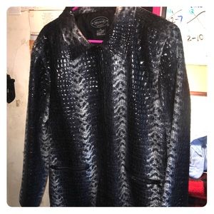 Zipper animal print jacket